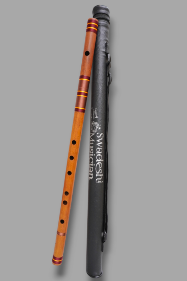 F Sharp Base 27 Inches Oil Treated Fry Bamboo Flute Bansuri Tuned 440Hz With Carry Bag