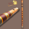 A Natural Base 23 Inches Right Hand Oil Treated Fry Bamboo Flute Bansuri With Carry Bag - Image 4