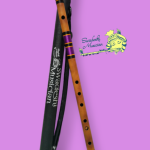 G Natural Base 26 Inches Oil Treated Fry Bamboo Flute Bansuri Tuned 440Hz With Carry Bag